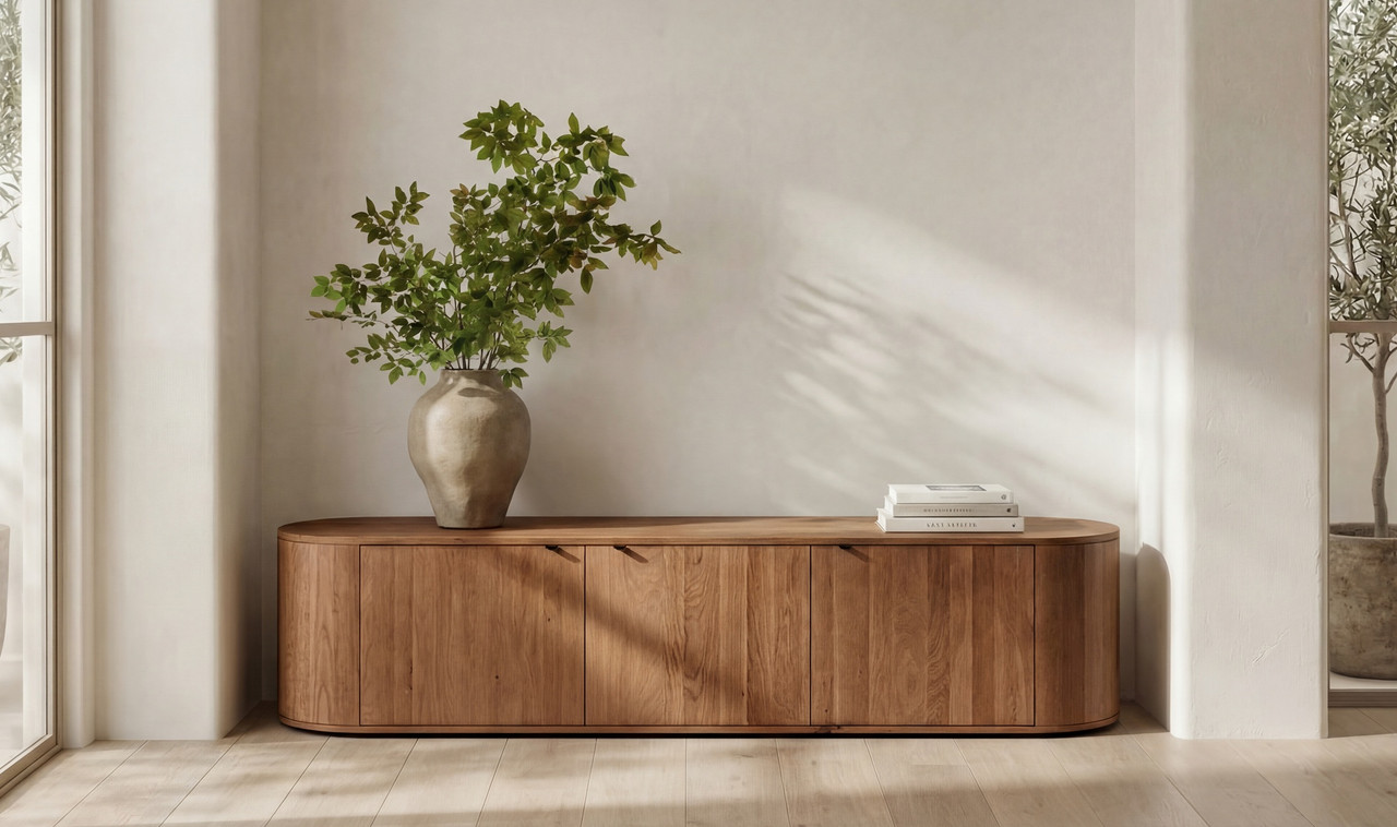 Theo Media Console - Brown by Moe's Home Collection lifestyle