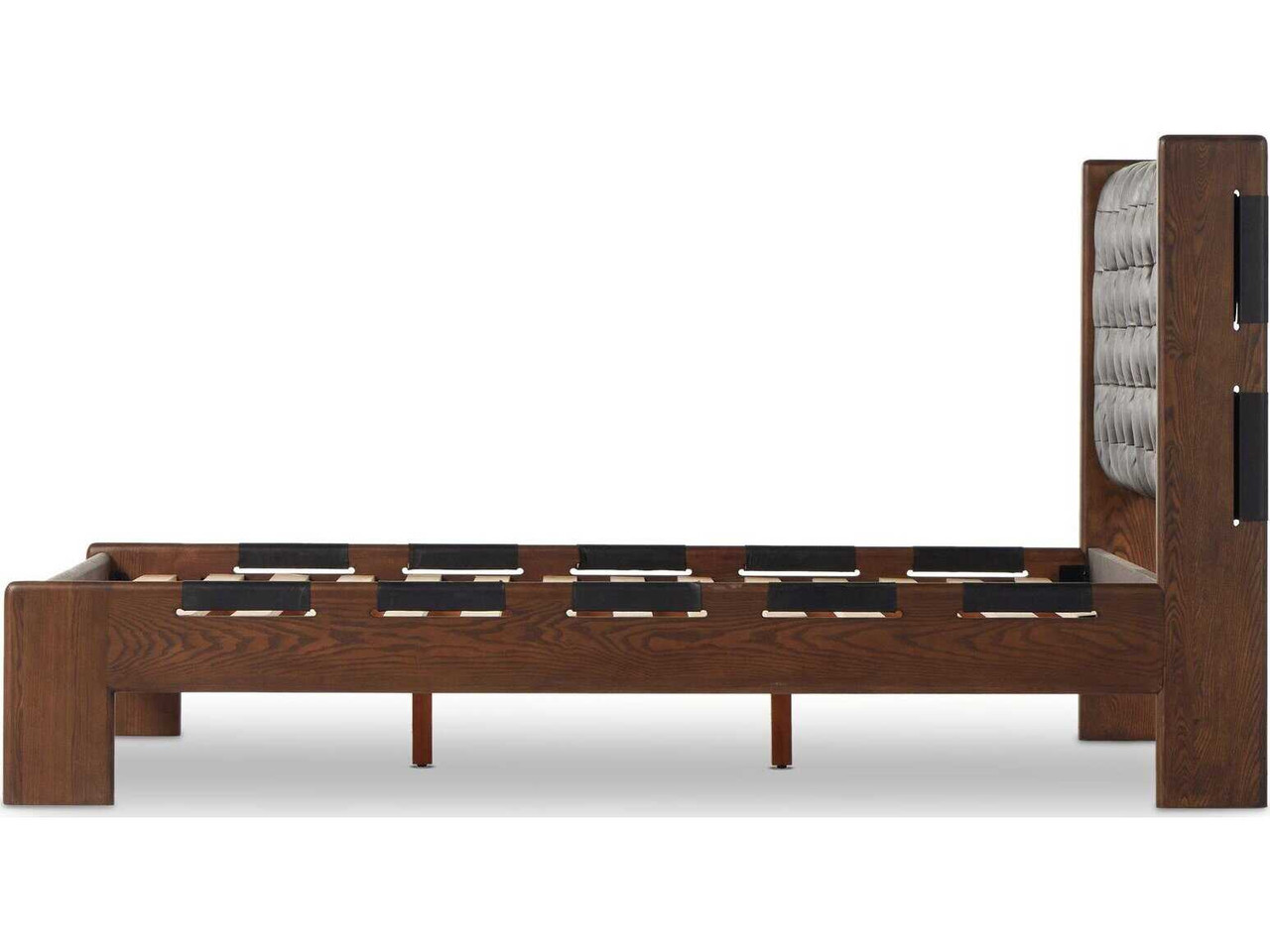 Halston Tufted King Bed - Heirloom Black Leather by Four Hands
