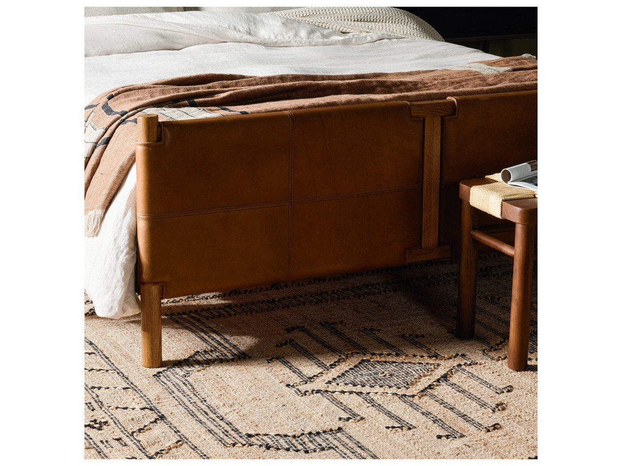 Salado Queen Panel Bed - Heirloom Sienna Leather by Four Hands Lifestyle