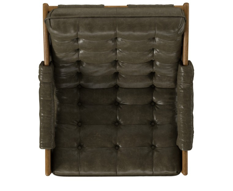 Halston Tufted Sling Chair - Dulane Moss Leather by Four Hands