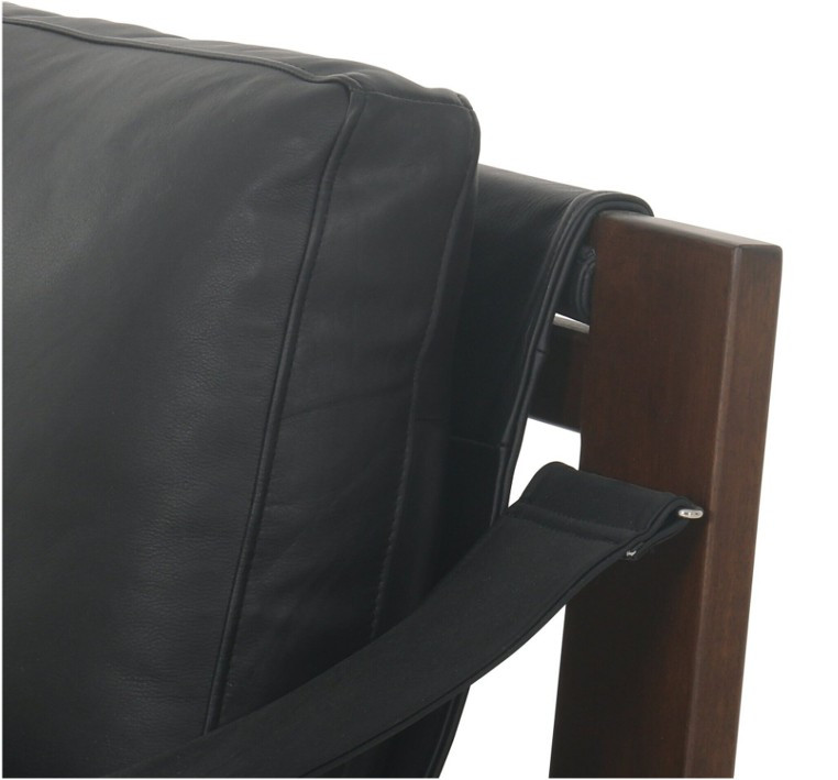 Cesar Accent Chair - Carson Black Leather by Four Hands
