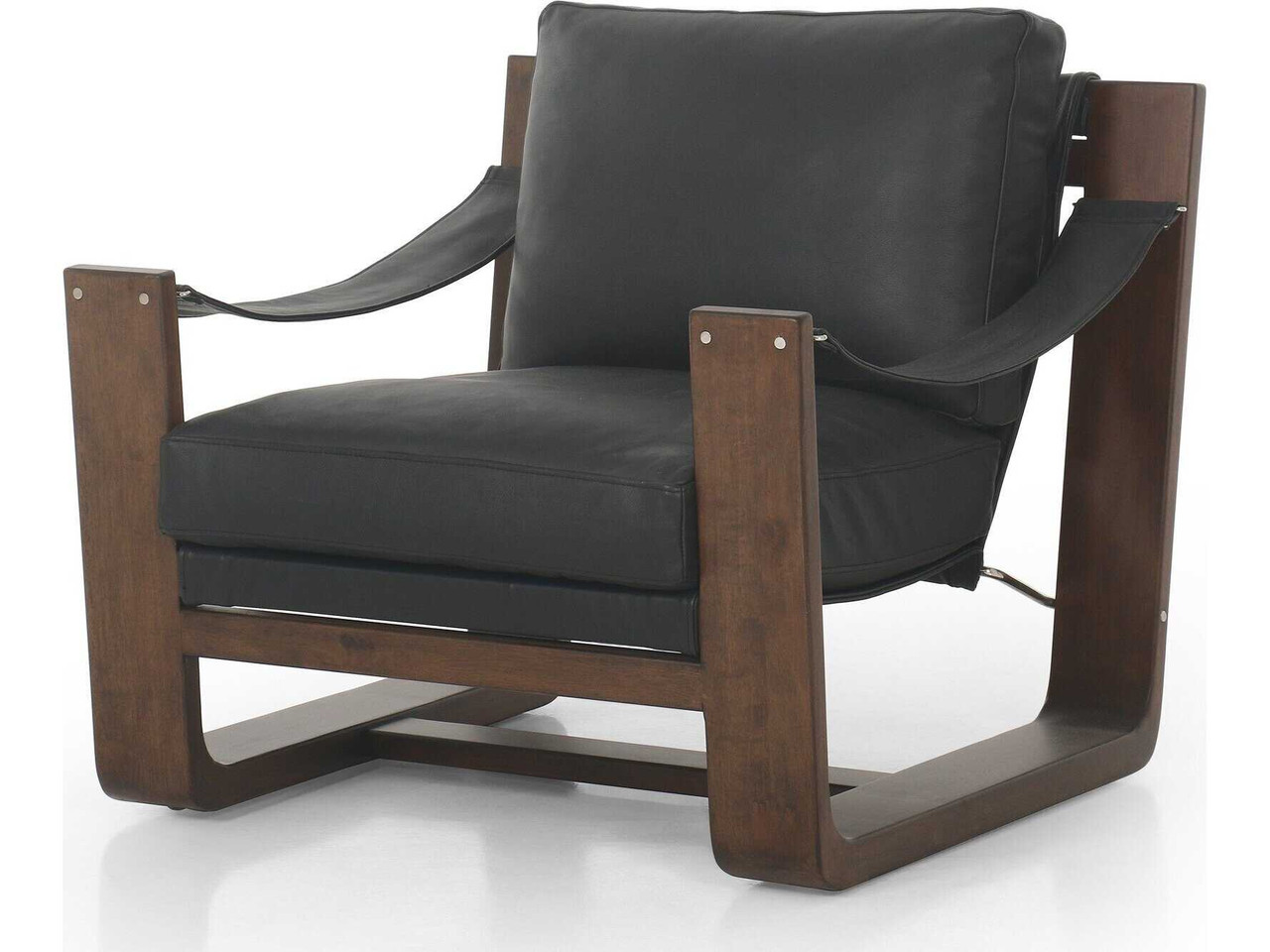 Cesar Accent Chair - Carson Black Leather by Four Hands