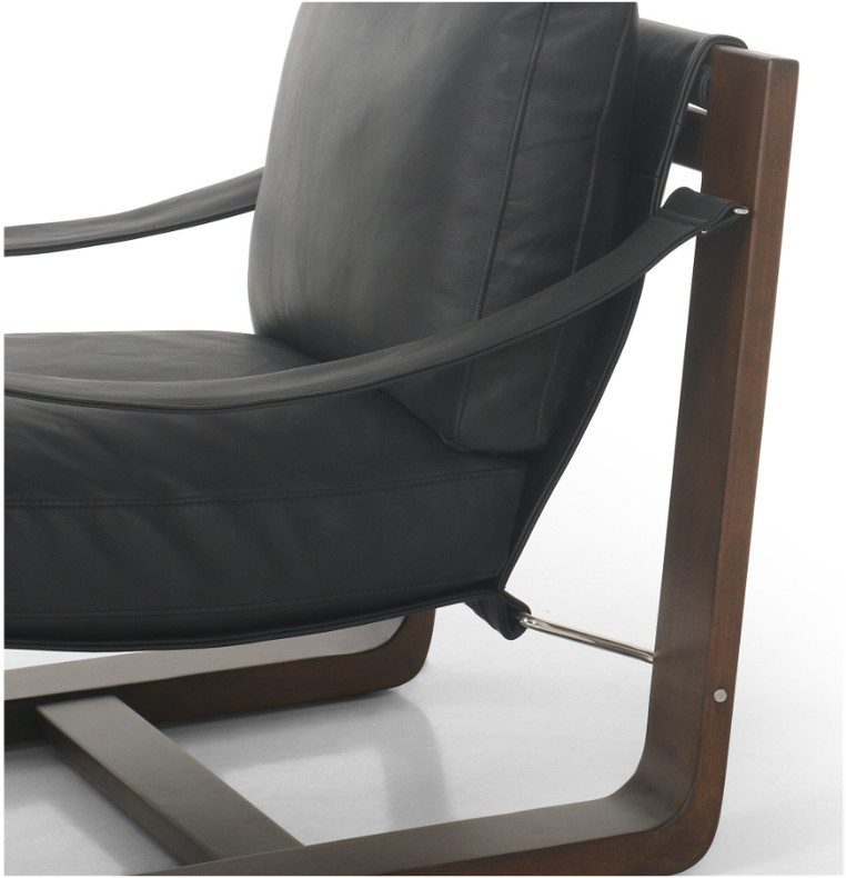 Cesar Accent Chair - Carson Black Leather by Four Hands