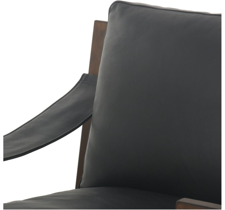 Cesar Accent Chair - Carson Black Leather by Four Hands