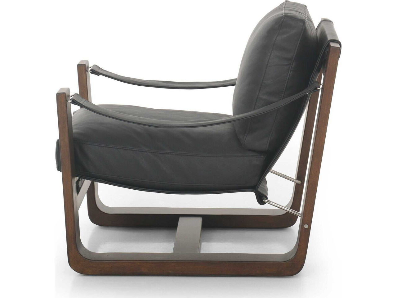 Cesar Accent Chair - Carson Black Leather by Four Hands
