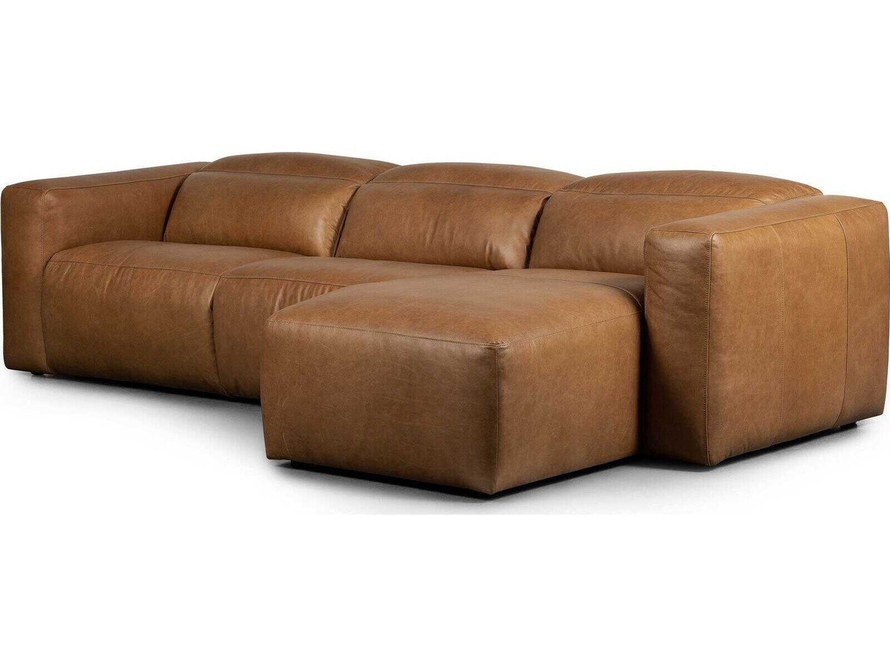 Radley Power Recliner 3 - PC Sectional Sofa w/ RAF Chaise - Sonoma Butterscotch Leather by Four Hands