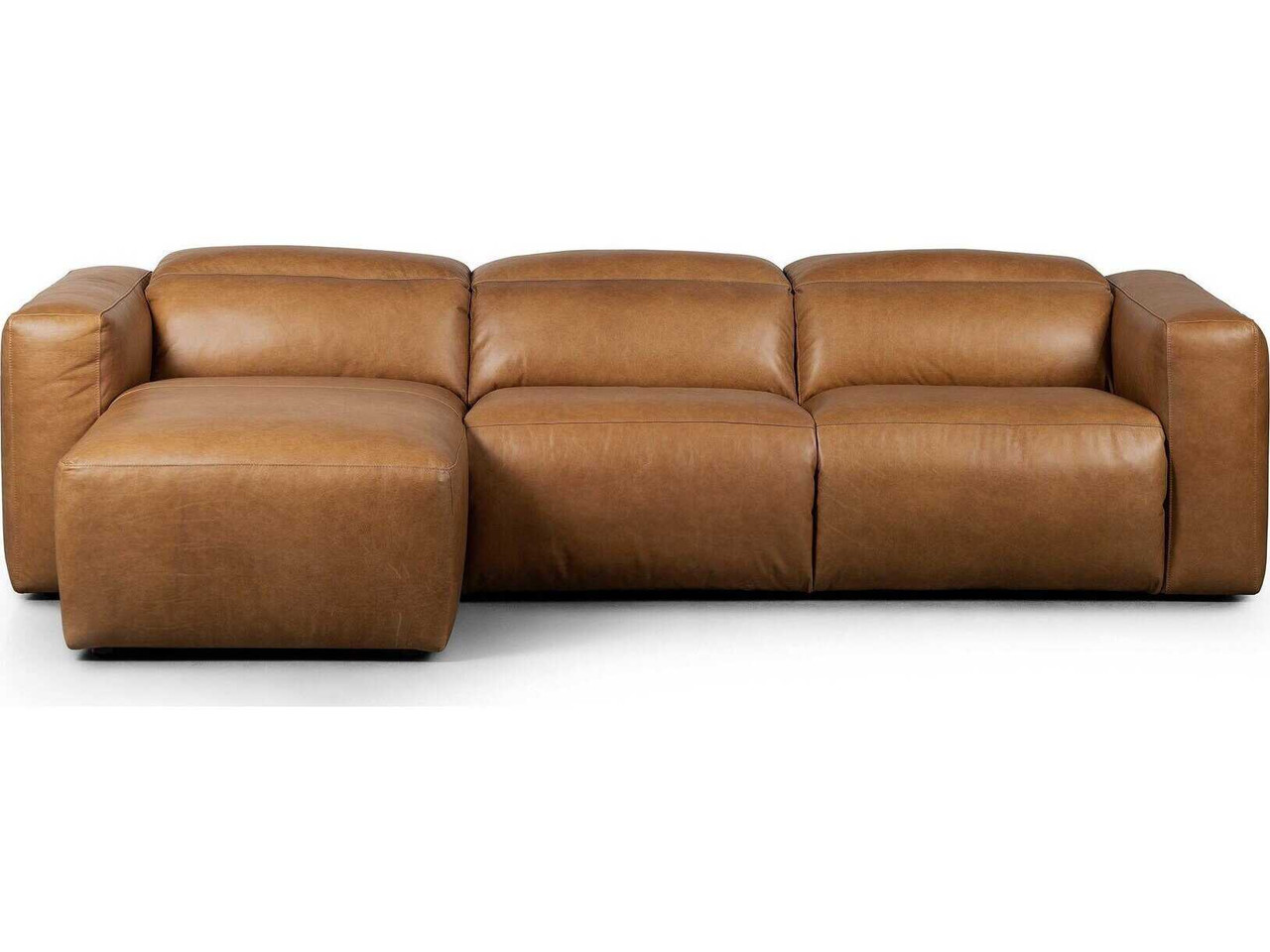 Radley Power Recliner 3 - PC Sectional Sofa w/ LAF Chaise - Sonoma Butterscotch Leather by Four Hands