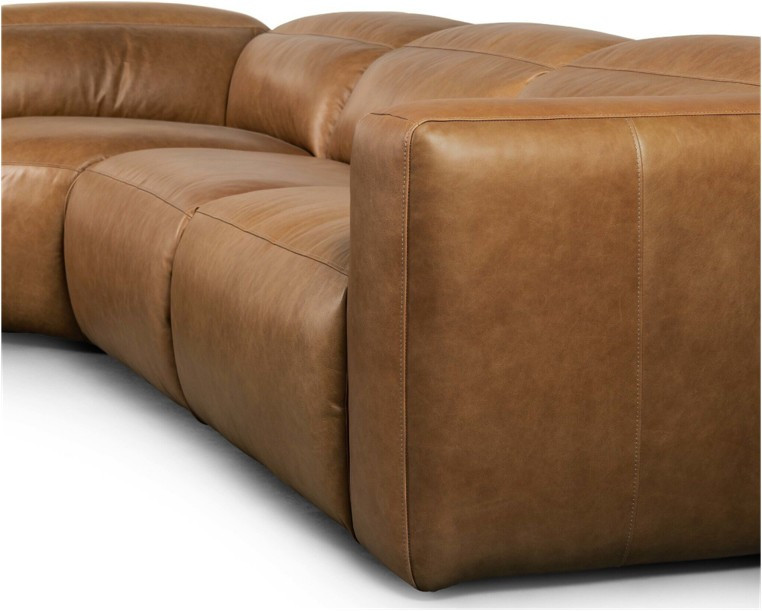 Radley Power Recliner 5-PC Sectional Sofa - Sonoma Butterscotch Leather by Four Hands