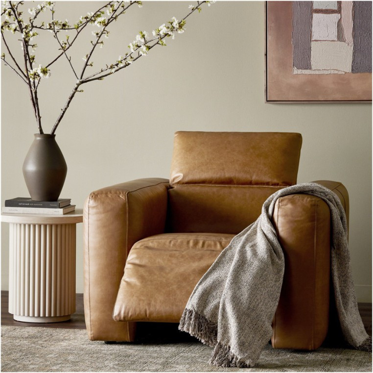 Radley Power Reclining Armchair - Sonoma Butterscotch Leather by Four Hands Lifestyle