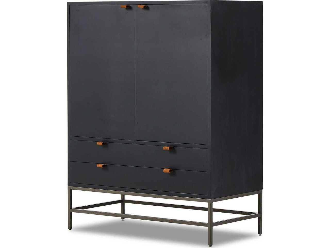 Trey Bar Cabinet - Black Wash Poplar by Four Hands