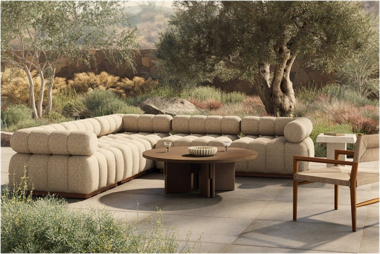 Roma Outdoor 5-PC Sectional Sofa - Hayes Cream by Four Hands Lifestyle