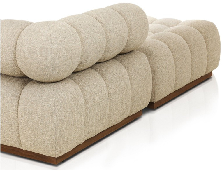 Roma Outdoor 4-PC Sectional Sofa + Ottoman - Hayes Cream by Four Hands