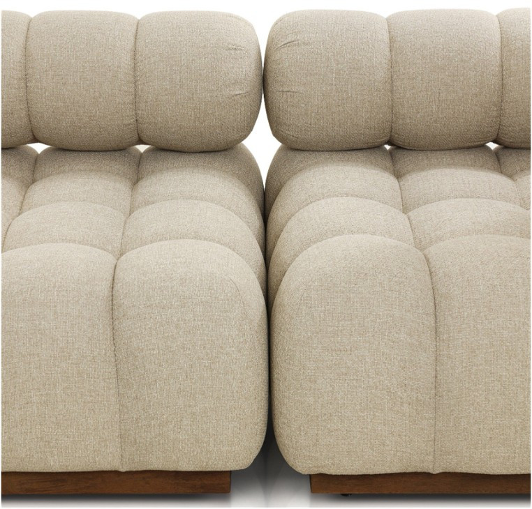 Roma Outdoor 4-PC Sectional Sofa + Ottoman - Hayes Cream by Four Hands