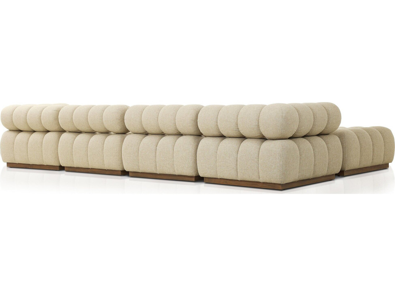 Roma Outdoor 4-PC Sectional Sofa + Ottoman - Hayes Cream by Four Hands