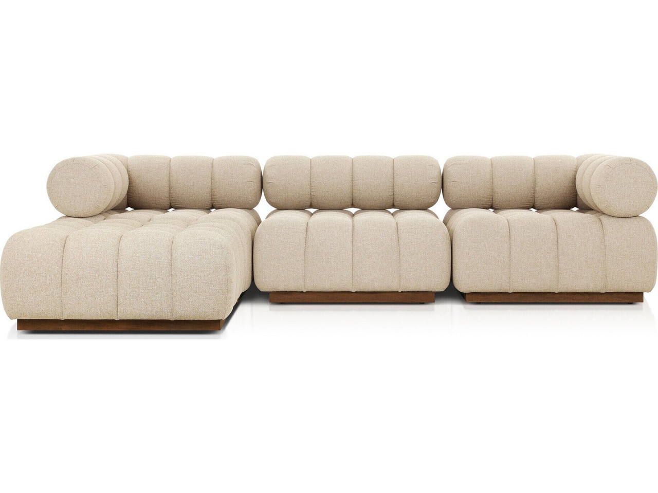 Roma Outdoor 3-PC Sectional Sofa + Ottoman - Hayes Cream by Four Hands