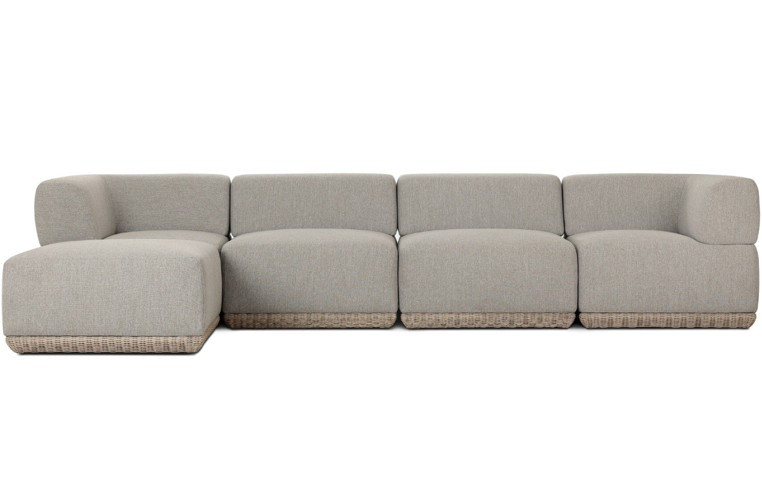 Evander Outdoor 4-PC Sectional Sofa - Ramiro Ecru by Four Hands
