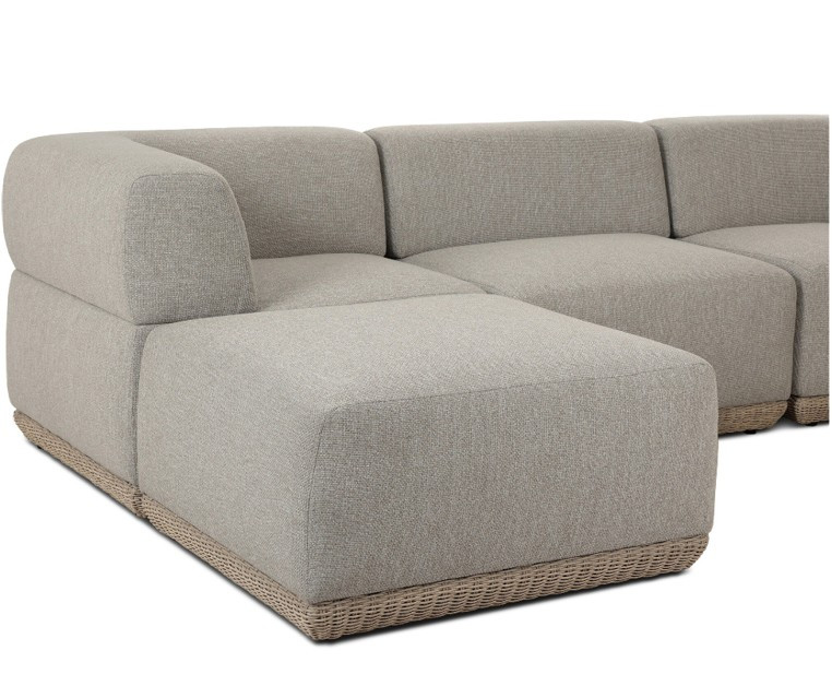 Evander Outdoor 4-PC Sectional Sofa - Ramiro Ecru by Four Hands