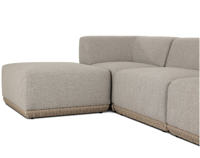 Evander Outdoor 4-PC Sectional Sofa - Ramiro Ecru by Four Hands