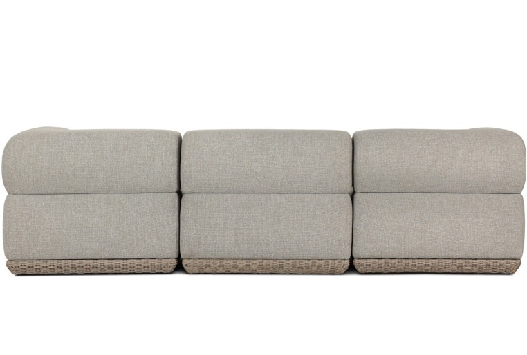 Evander Outdoor 3-PC Sectional Sofa + Ottoman - Ramiro Ecru by Four Hands