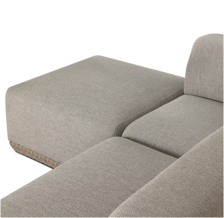Evander Outdoor 3-PC Sectional Sofa + Ottoman - Ramiro Ecru by Four Hands