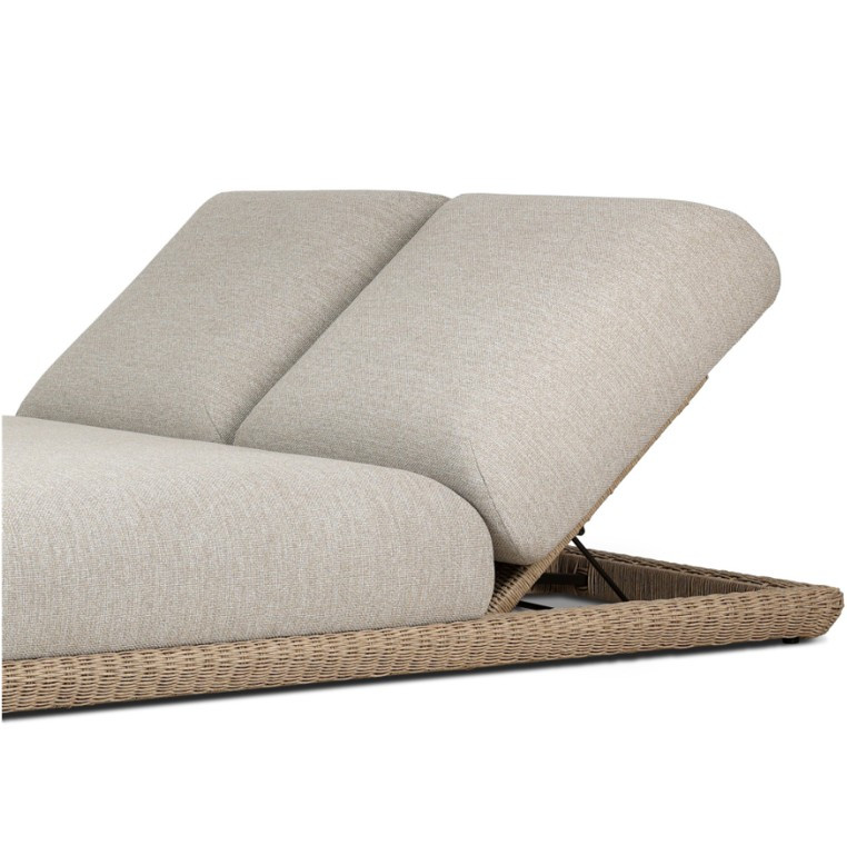 Evander Outdoor Double Chaise Lounge - Ramiro Ecru by Four Hands