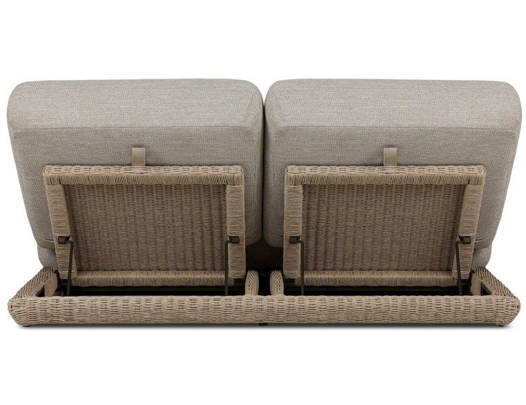 Evander Outdoor Double Chaise Lounge - Ramiro Ecru by Four Hands