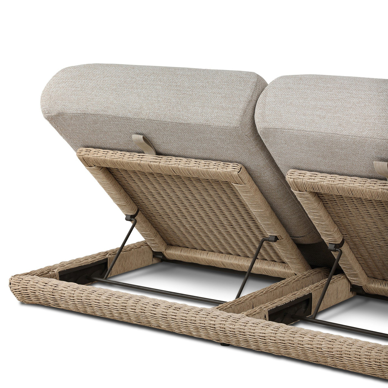 Evander Outdoor Double Chaise Lounge - Ramiro Ecru by Four Hands