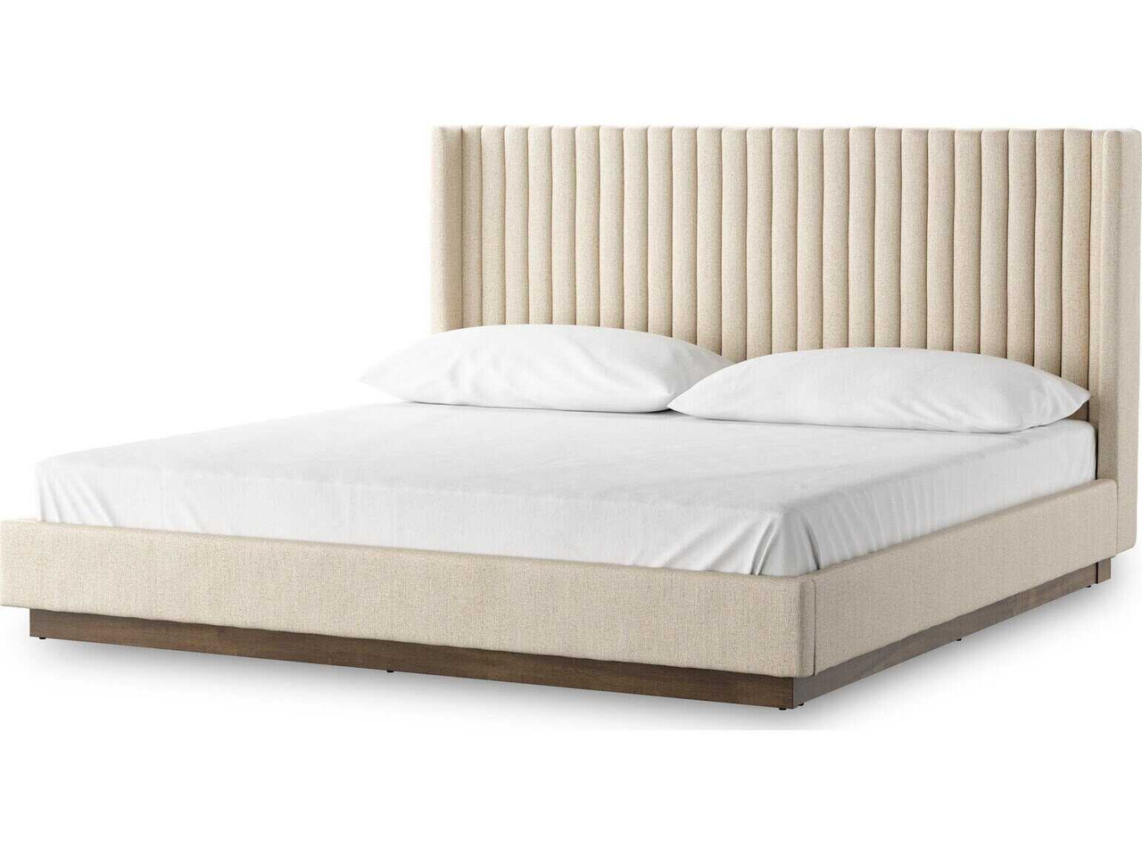 Montgomery King Bed - Thames Cream Performance Fabric by Four Hands