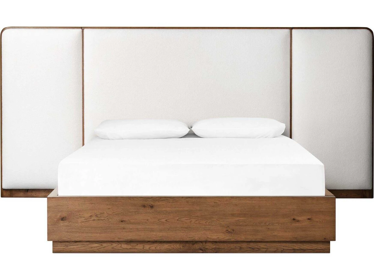 Regan Wingback King Bed - Crete Ivory Upholstery by Four Hands