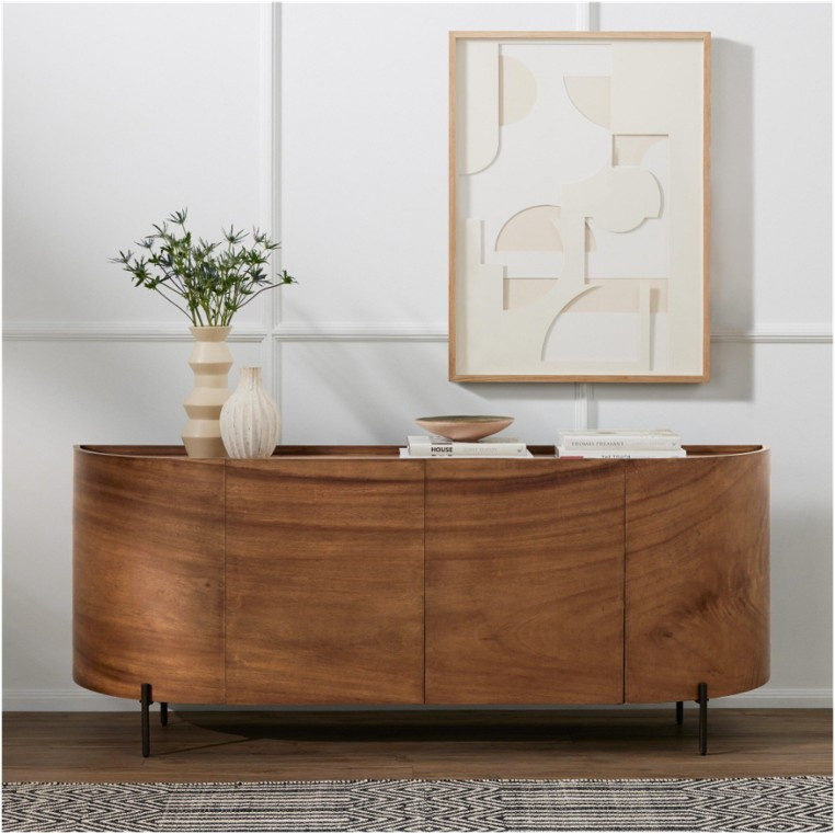 Lunas Sideboard - Caramel Guanacaste Sculpted Silhouette by Four Hands Lifestyle