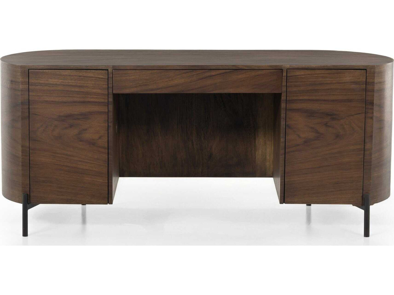 Lunas Executive Desk - Caramel Guanacaste Sculpted Silhouette by Four Hands