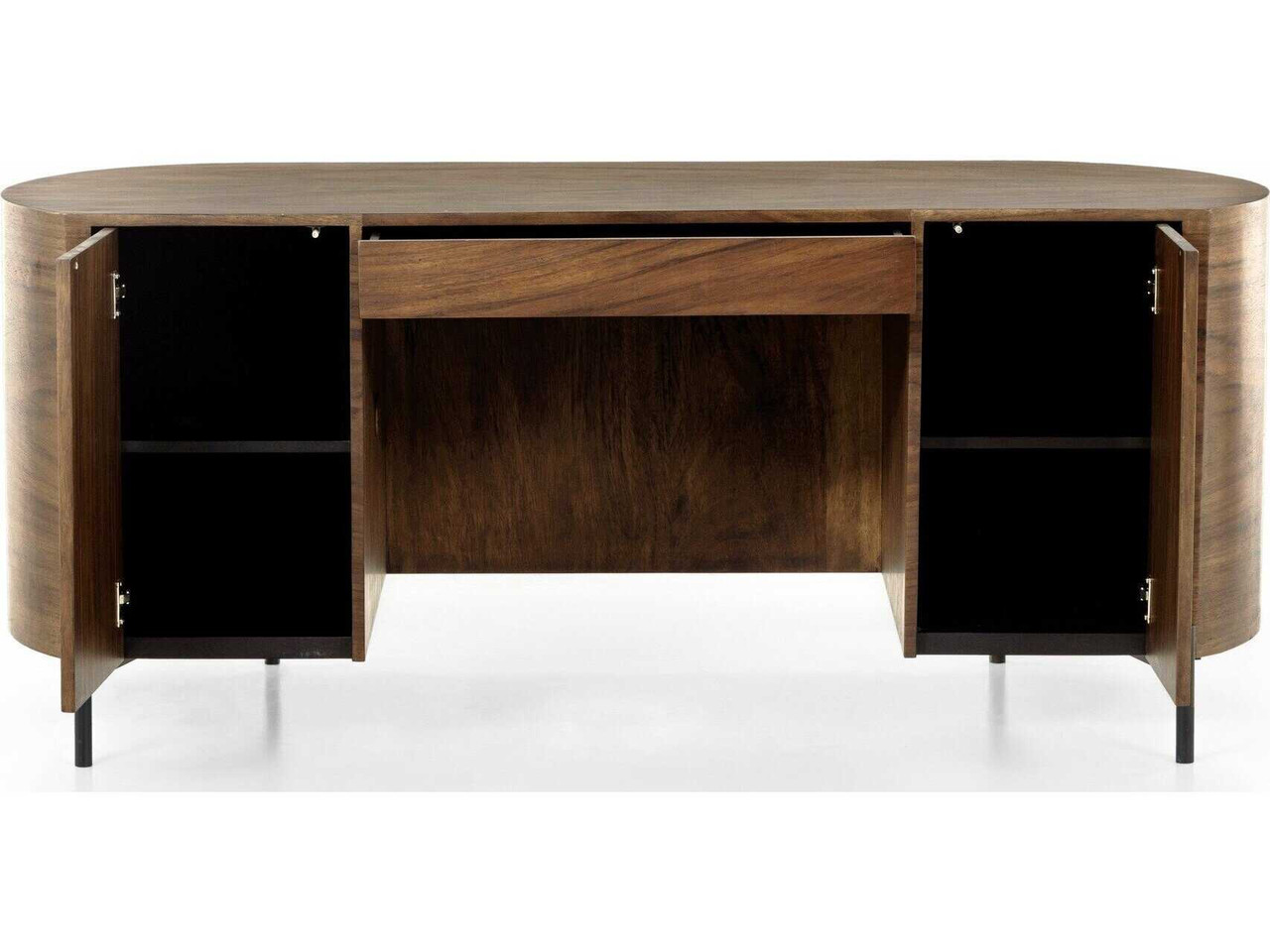 Lunas Executive Desk - Caramel Guanacaste Sculpted Silhouette by Four Hands