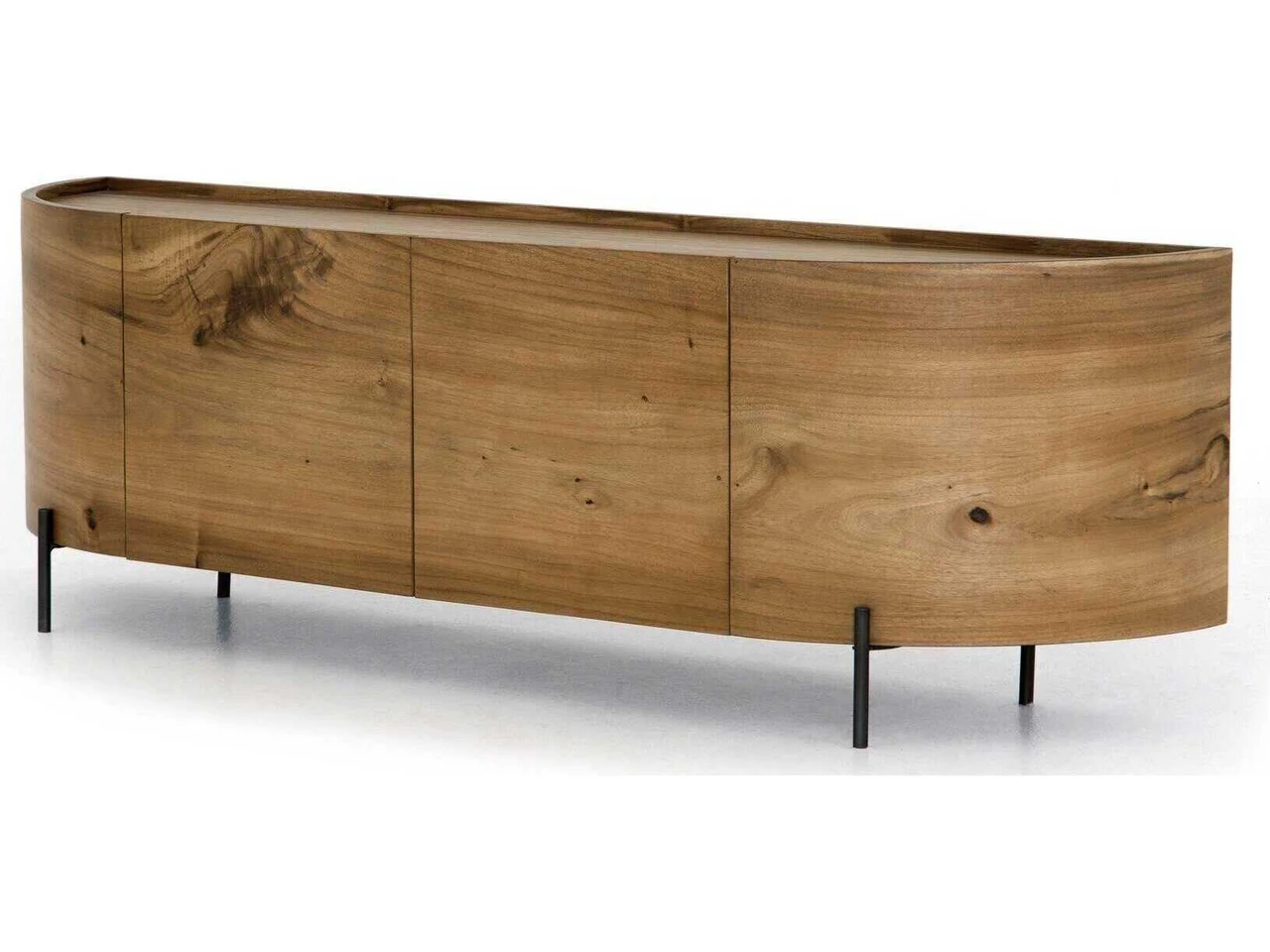 Lunas Media Console - Gold Guanacaste Sculpted Silhouette by Four Hands