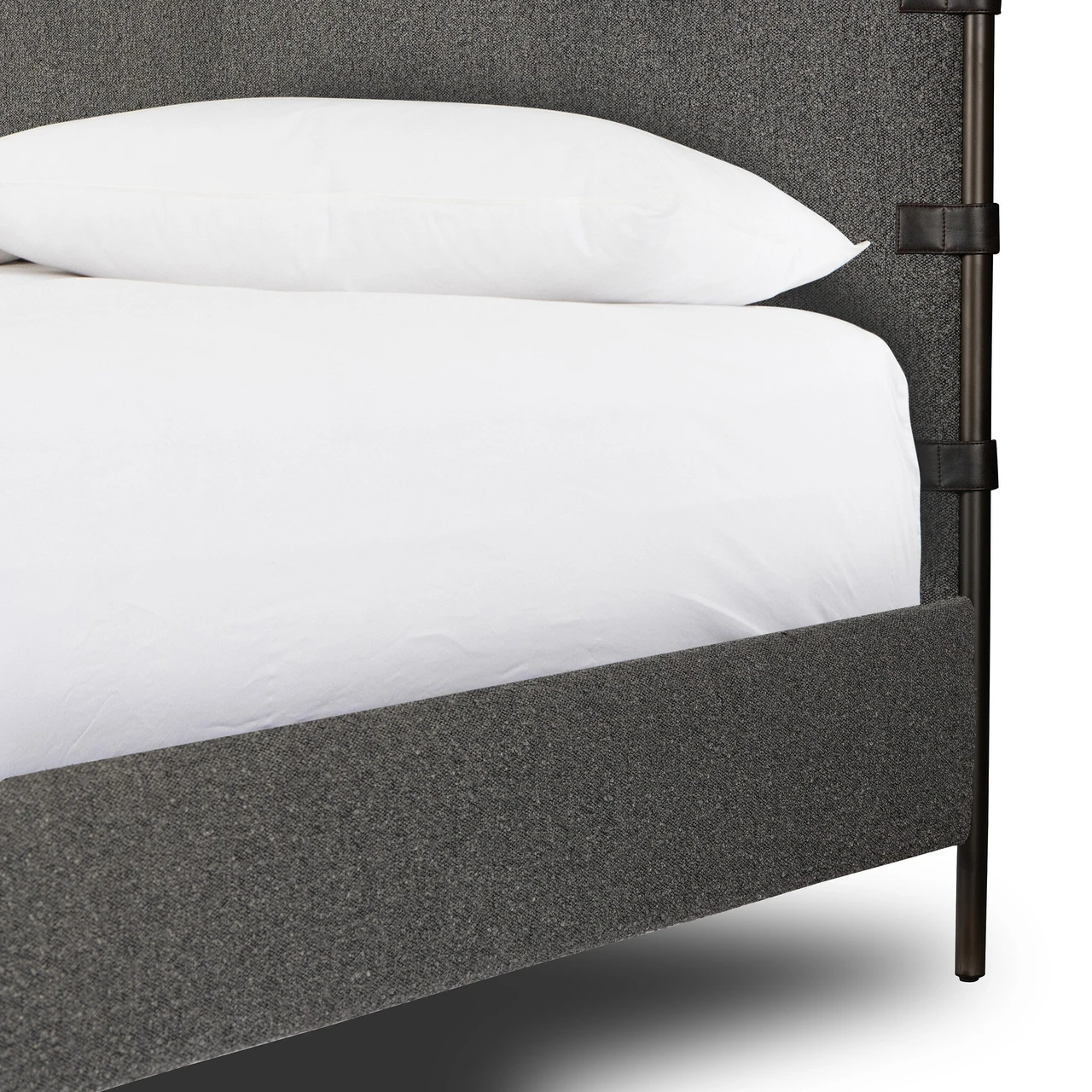 Anderson Canopy King Platform Bed - Knoll Charcoal Performance Fabric by Four Hands