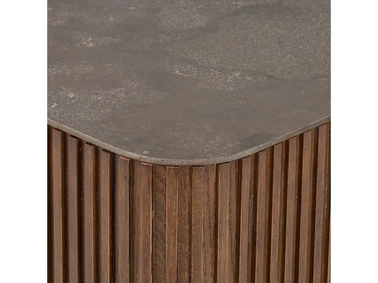 Fletcher Large Nightstand - Terra Brown Oak & Bluestone Top by Four Hands