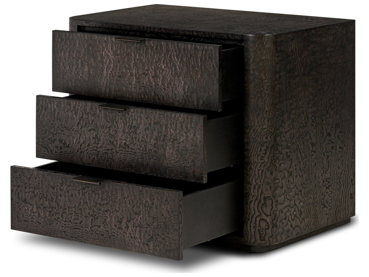 Stenson 3 Drawer Nightstand - Dark Tamo Ash Veneer by Four Hands