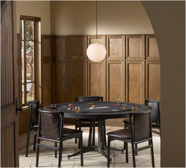 District Eight Poker Table - Ebonized Oak by Four Hands Lifestyle