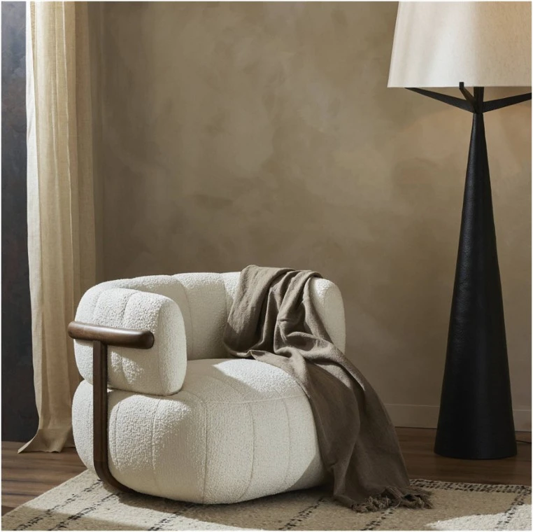 Doss Swivel Chair - Altro Snow by Four Hands Lifestyle