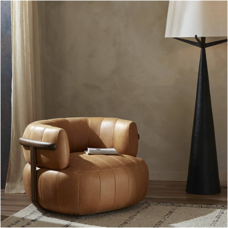 Doss Swivel Chair - Palermo Cognac by Four Hands Lifestyle