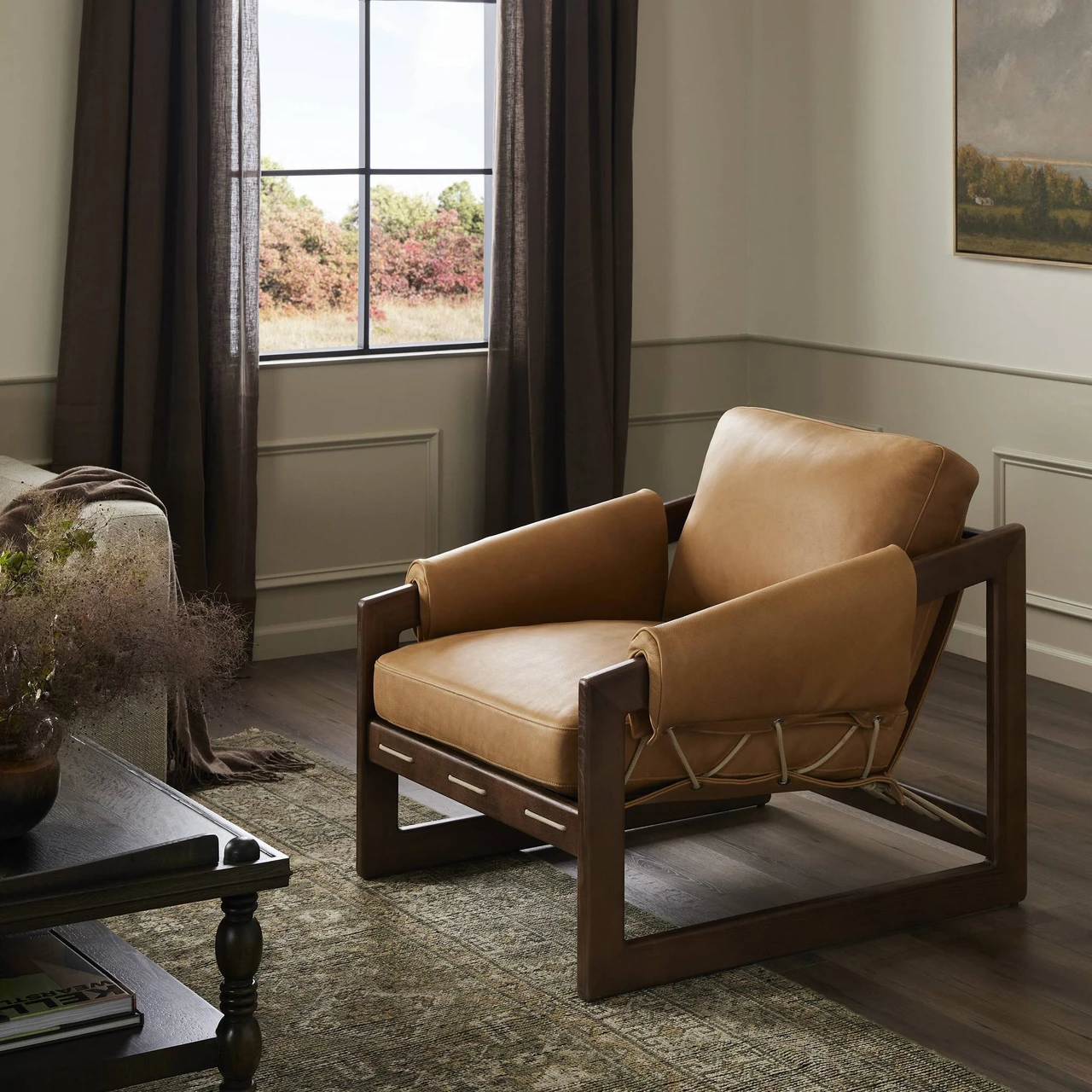 Dustin Accent Chair - Palermo Cognac Leather by Four Hands Lifestyle