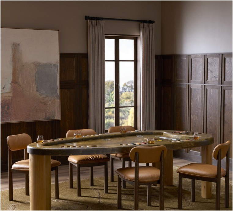 Vella Poker Table - Smoked Oak Veneer by Four Hands Lifestyle