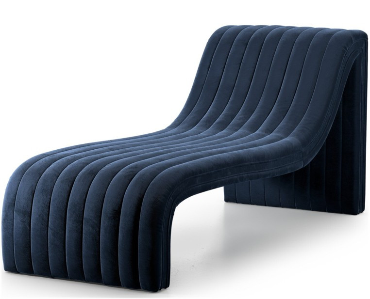 Augustine Chaise Lounge - Sapphire Navy by Four Hands