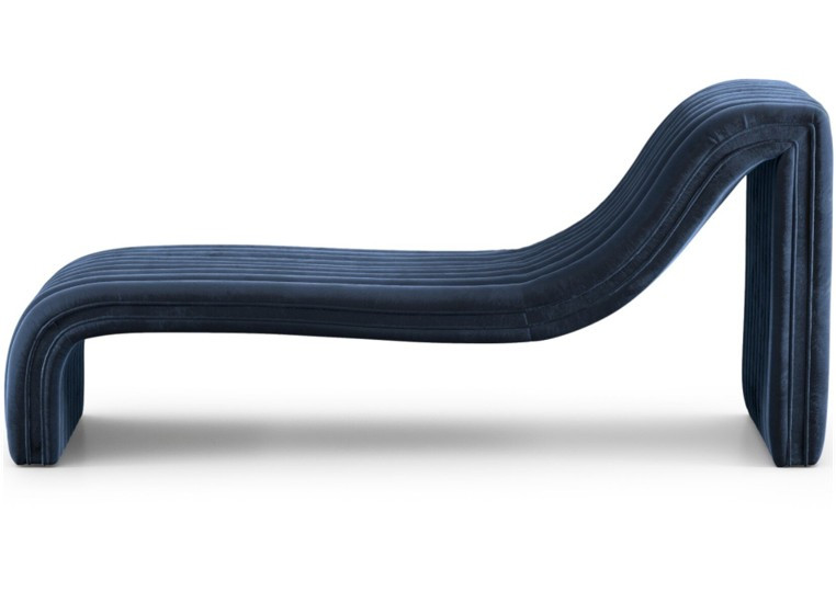 Augustine Chaise Lounge - Sapphire Navy by Four Hands