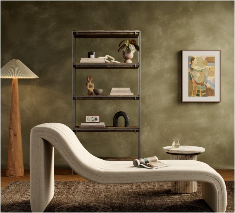 Augustine Chaise Lounge - Dover Crescent Performance Fabric by Four Hands Lifestyle