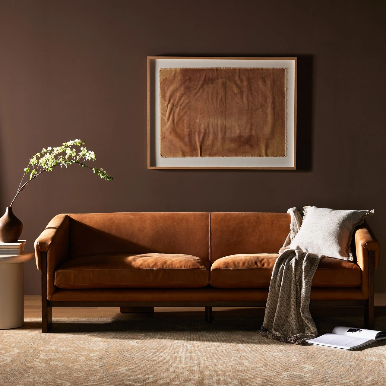 Cairo Sofa - Palermo Cognac Leather by Four Hands Lifestyle