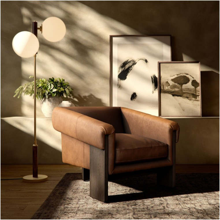 Cairo Accent Chair - Palermo Cognac Leather by Four Hands Lifestyle