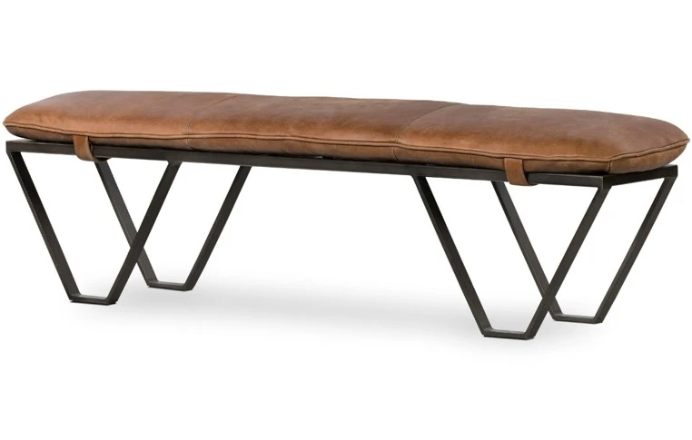 Darrow Bench - Palermo Cognac Leather by Four Hands