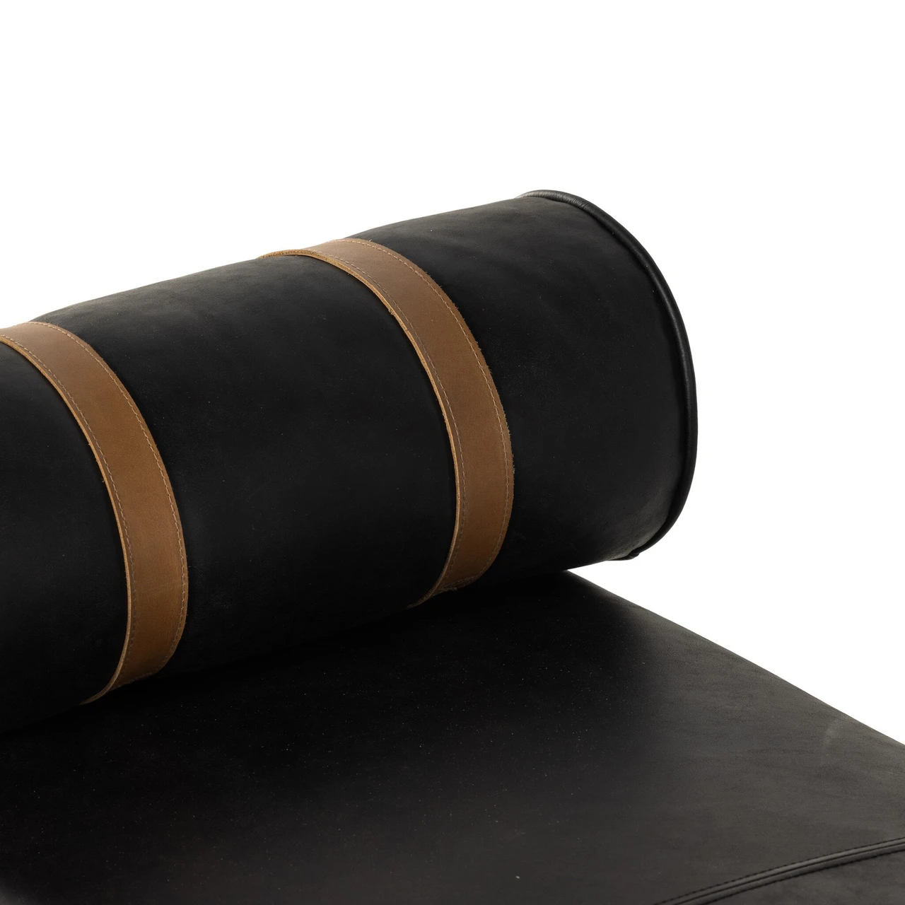 Giorgio Accent Bench - Rialto Ebony Leather by Four Hands