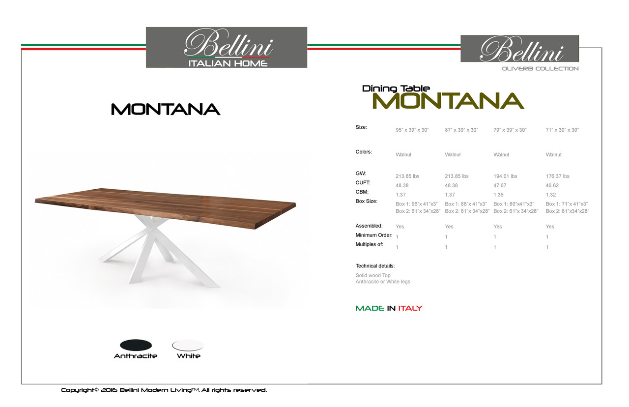 Montana Dining Table By Bellini Modern Living Mod Envy Furnishings