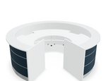 Valde LAV51L Curved Reception Desk - 126" w/ White Pastel Body + Worktop by MDD Office Furniture